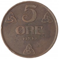 Норвегия 5 эре 1930
