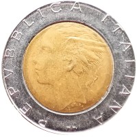 Италия 500 лир 1990