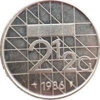 Нидерланды 2 1/2 гульдена 1986