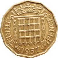 Великобритания 3 пенса 1957