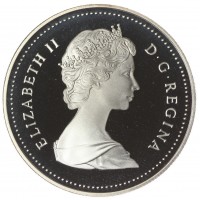 Канада 1 доллар 1986 100 лет Ванкуверу Паровоз