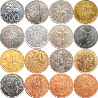 Набор монет Цветы 16 монет без повторов