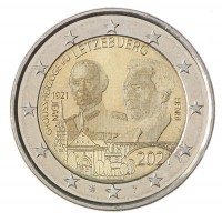 Монета Люксембург 2 евро 2021 100 лет со дня рождения великого герцога Жана/голограмма