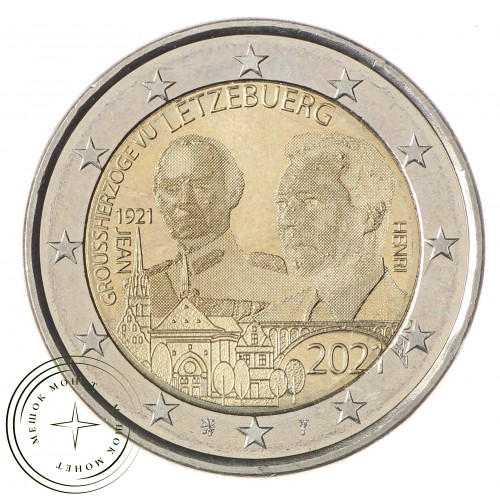 Люксембург 2 евро 2021 100 лет со дня рождения великого герцога Жана/голограмма