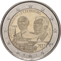 Монета Люксембург 2 евро 2021 100 лет со дня рождения великого герцога Жана/голограмма