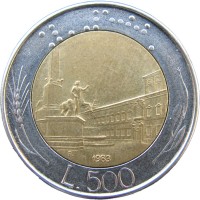 Монета Италия 500 лир 1983