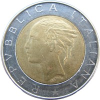 Монета Италия 500 лир 1983