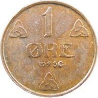 Монета Норвегия 1 эре 1936