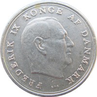 Монета Дания 1 крона 1972