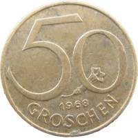 Монета Австрия 50 грош 1968