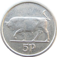 Монета Ирландия 5 пенсов 1994