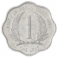 Карибы 1 цент 1993