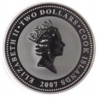 Монета Острова Кука 2 доллара 2007 Калашников УЦЕНКА