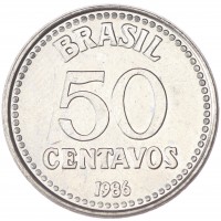 Бразилия 50 сентаво 1986
