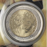 Монета Сан-Марино 2 евро 2010 500 лет со дня смерти Сандро Боттичелли (буклет)