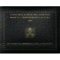 Монета Ватикан 2 евро 2005 XX День молодежи в Кельне (буклет)
