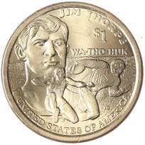 Монета США 1 доллар 2018 Джим Торп, Уа-То-Хак