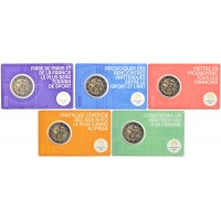 Монета Франция 2 евро 2022 Летние Олимпийские игры в Париже 2024 (Метатель диска) 5 буклетов