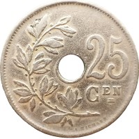 Монета Бельгия 25 сентим 1922