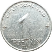 Монета Германия (ГДР) 1 пфенниг 1952