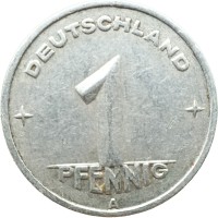 Монета Германия (ГДР) 1 пфенниг 1949
