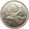 Канада 25 центов 1969 Олень