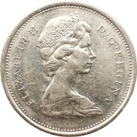 Монета Канада 25 центов 1969 Олень