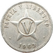 Монета Куба 5 сентаво 1963