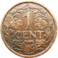 Монета Нидерланды 1 цент 1921