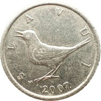 Монета Хорватия 1 куна 2007