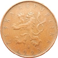 Монета Чехия 10 крон 1993