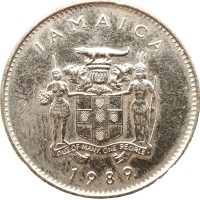 Монета Ямайка 10 центов 1989
