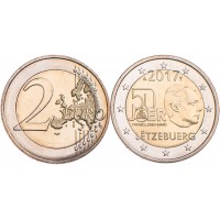 Монета Люксембург 2 евро 2017 50 лет добровольной военной службы в Люксембурге