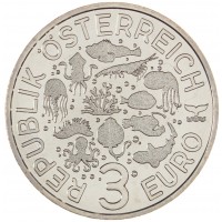 Монета Австрия 3 евро 2023 Креветка