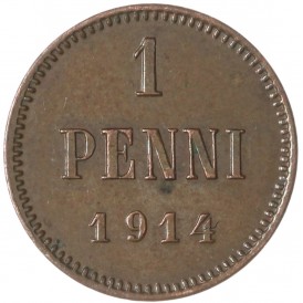 Монета 1 пенни 1914