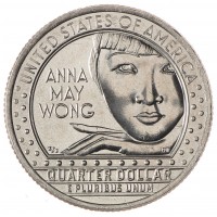 США 25 центов 2022 Анна Мэй Вонг