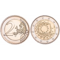 Нидерланды 2 евро 2015 30 лет Флагу Европы