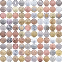 Набор монет мира без повторов 320 монет из 90 стран
