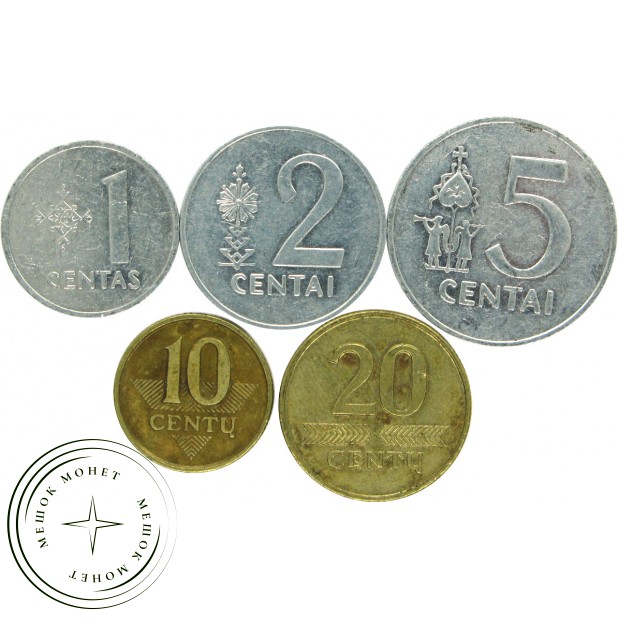 Набор монет Литвы (5 монет)
