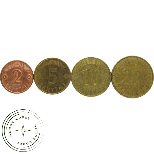 Набор монет Латвии (4 монеты)