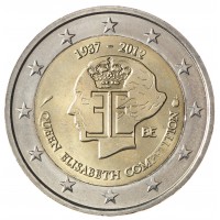 Монета Бельгия 2 евро 2012 75 лет музыкальному конкурсу имени королевы Елизаветы