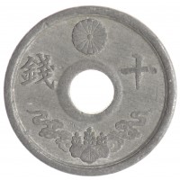 Монета Япония 10 сен 1944