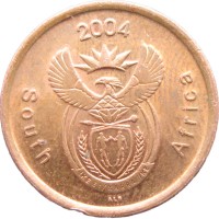 Монета ЮАР 5 центов 2004