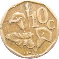 Монета ЮАР 10 центов 1994