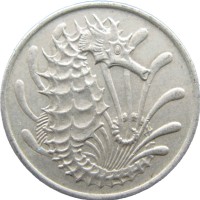 Монета Сингапур 10 центов 1967
