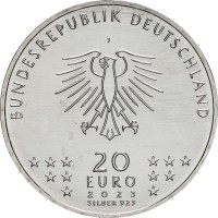 Монета Германия 20 евро 2023 Бертольт Брехт