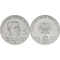 Монета Германия 20 евро 2023 Бертольт Брехт