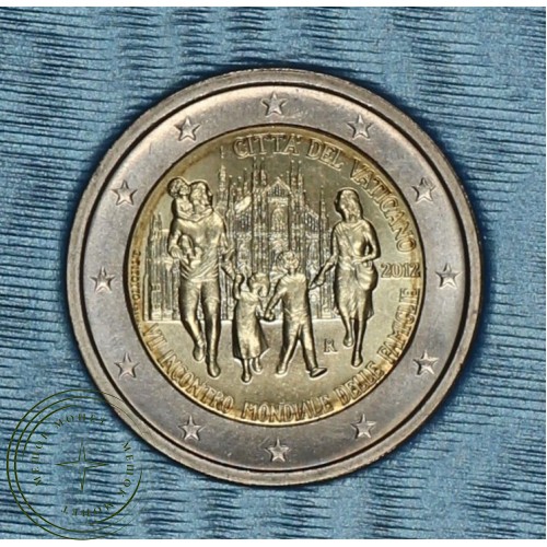 Ватикан 2 евро 2012 VII Всемирная встреча семей (буклет) — 36517715