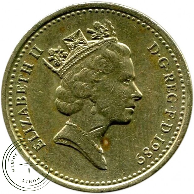 Великобритания 1 фунт 1989