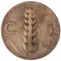 Италия 5 чентезимо 1921